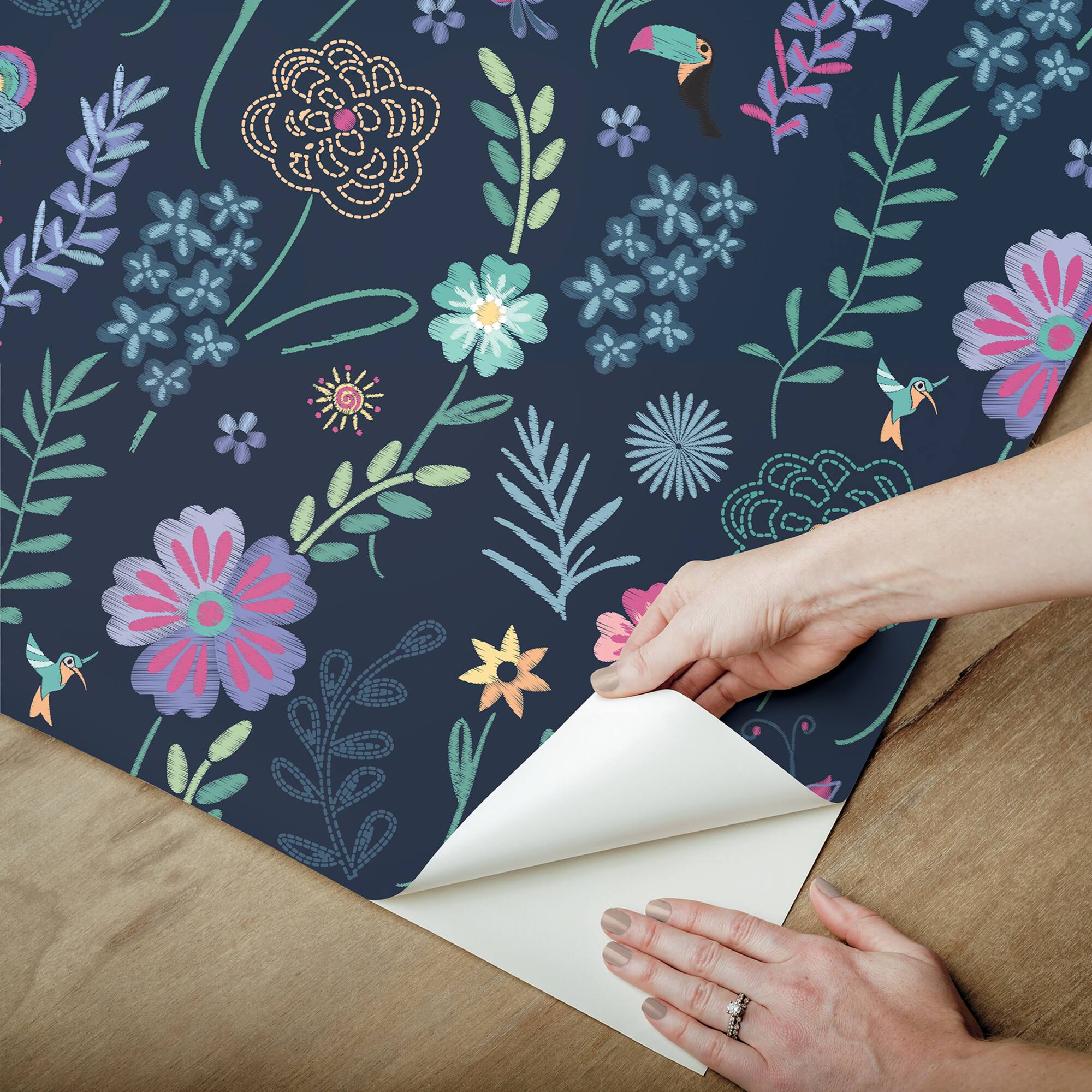 RoomMates Disney Encanto Embroidery Floral Peel & Stick Wallpaper